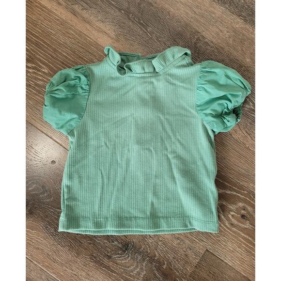 Janie and Jack‎ Toddler Girls Top Mint Pastel Spring Shirt 3 Ruffle Neck Line #5 - Picture 1 of 3